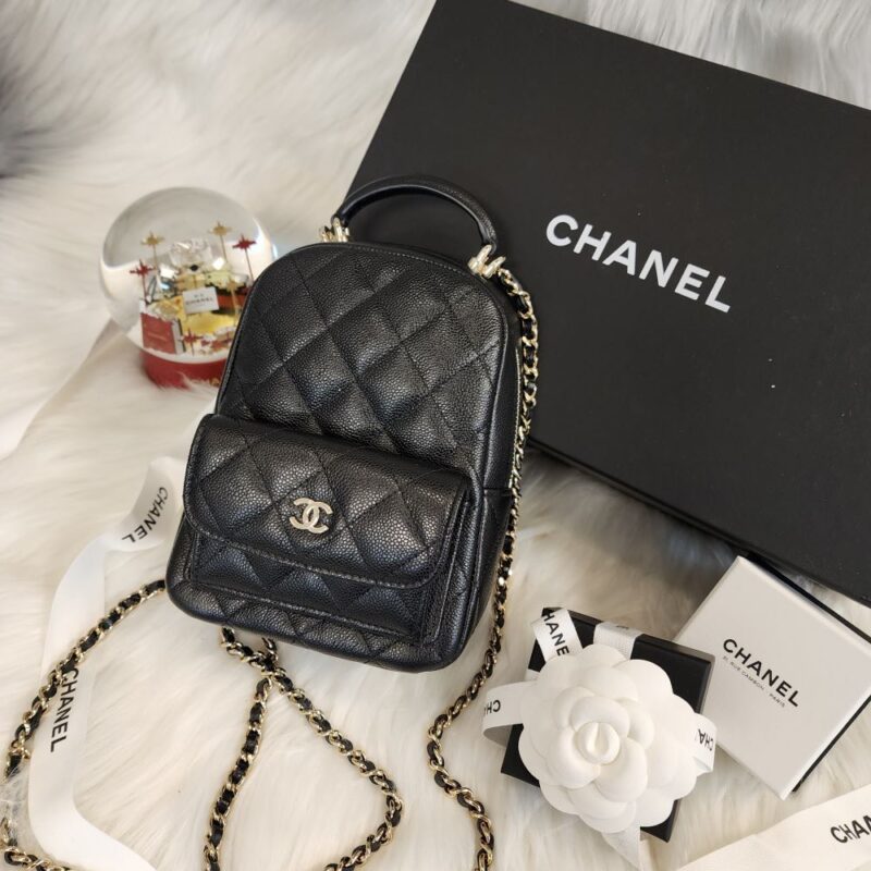 Chanel 24c mini淡金扣小書包