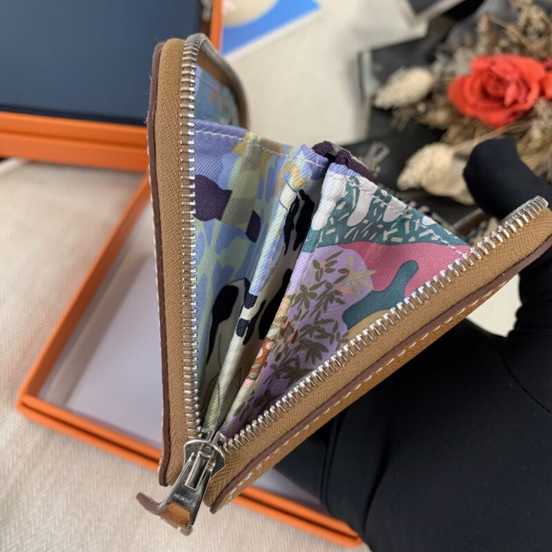 Hermes 愛馬仕 金棕狗來富短夾