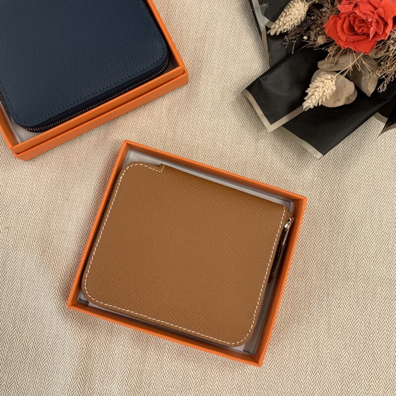 Hermes 愛馬仕 金棕狗來富短夾