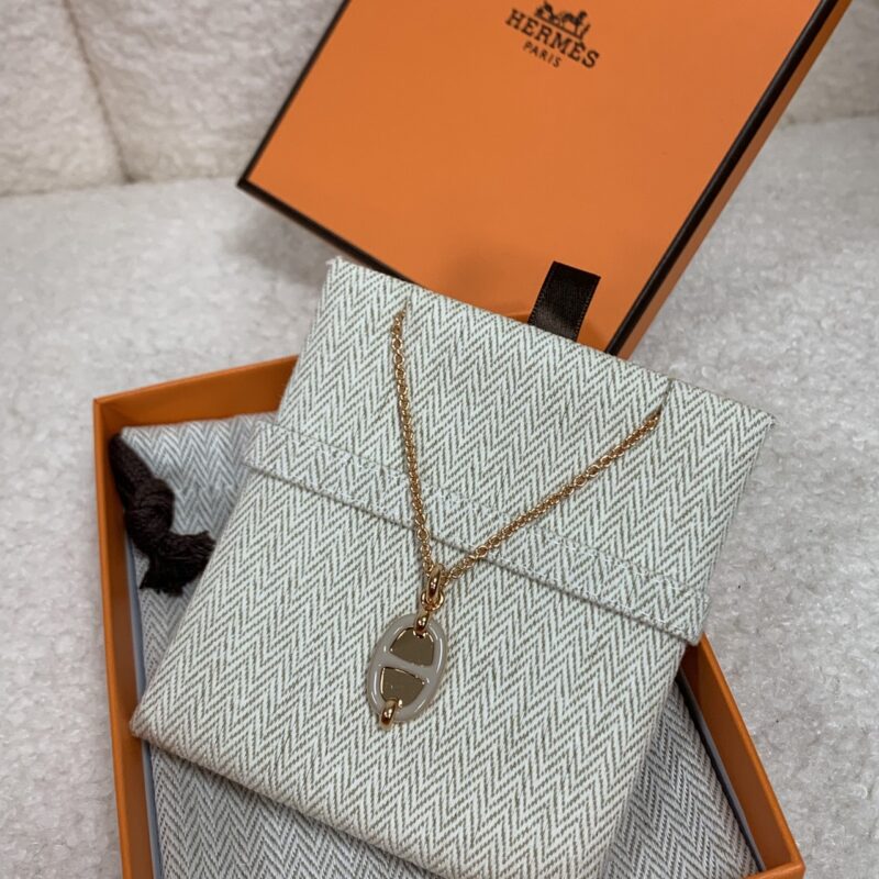 Hermes 招財豬鼻子項鍊(奶茶玫瑰金)