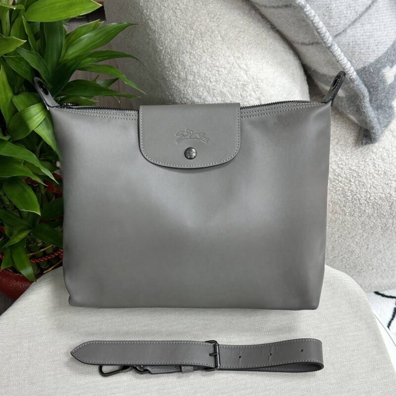 Longchamp 皮革hobo - 灰色