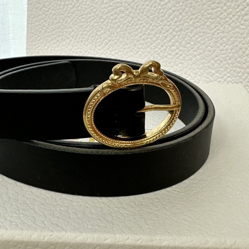 Dior 新品 金色鏤空復古牛皮帶 寬2cm 75