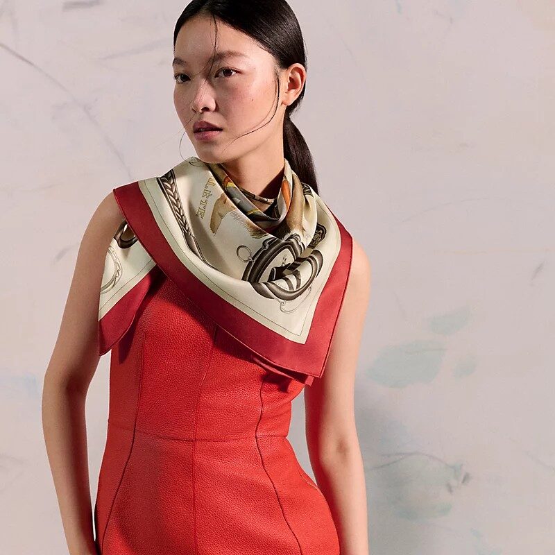 HERMES 弩式牽引馬具 典藏方巾 90