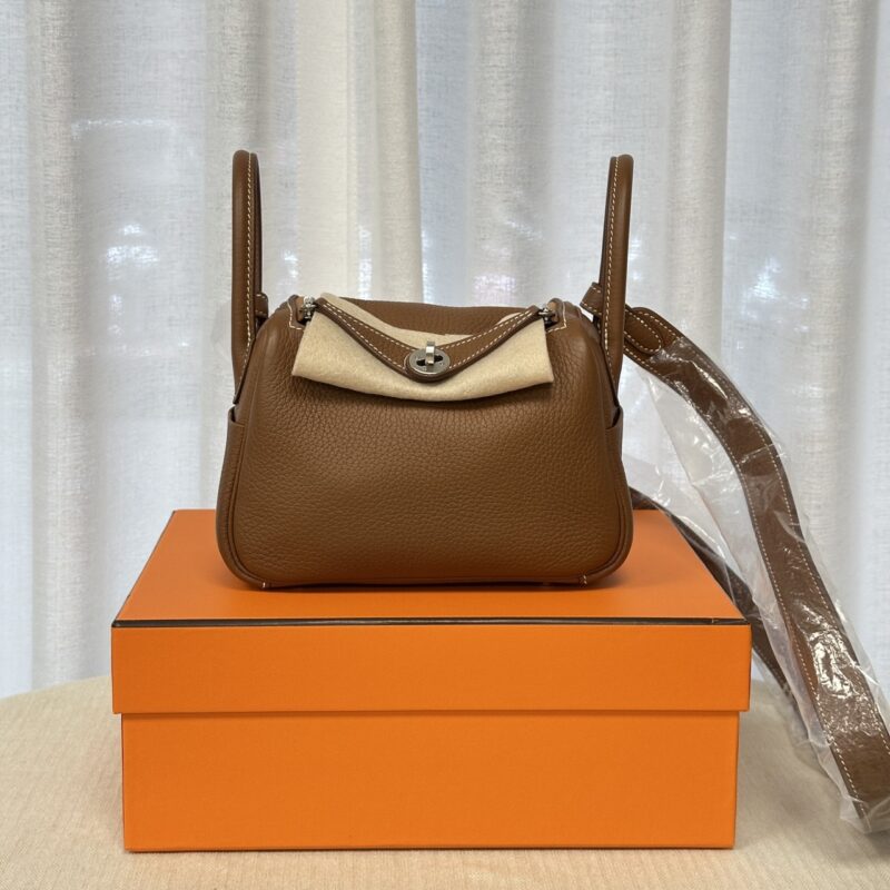 Hermes 愛馬仕 mini Lindy 金棕銀 二代 U刻 (二手)