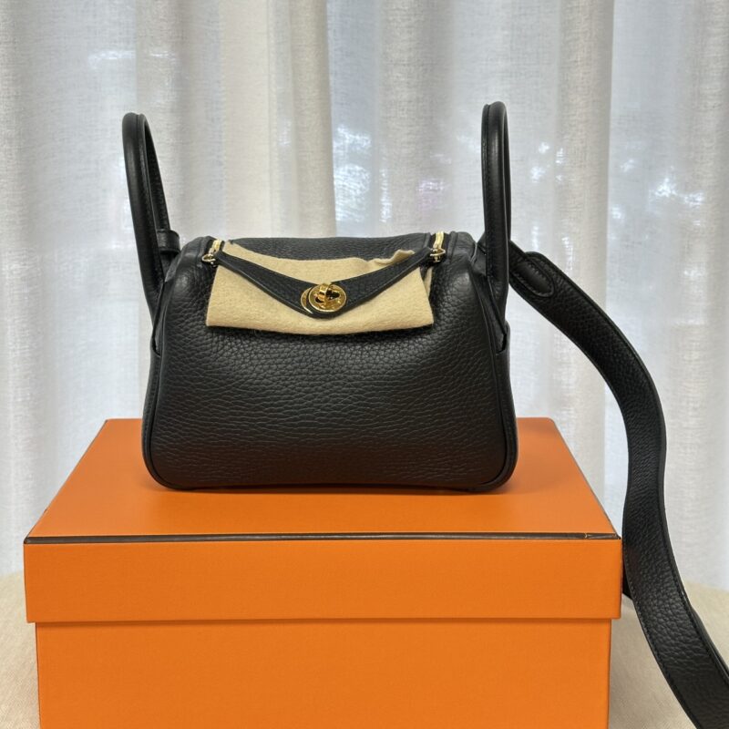 Hermes 愛馬仕 mini Lindy 黑金 二代 B刻 (二手)